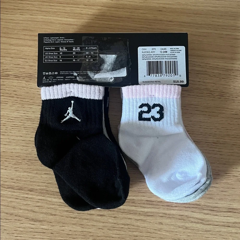Kids Jordan Ankle Socks Size 12-24 Months